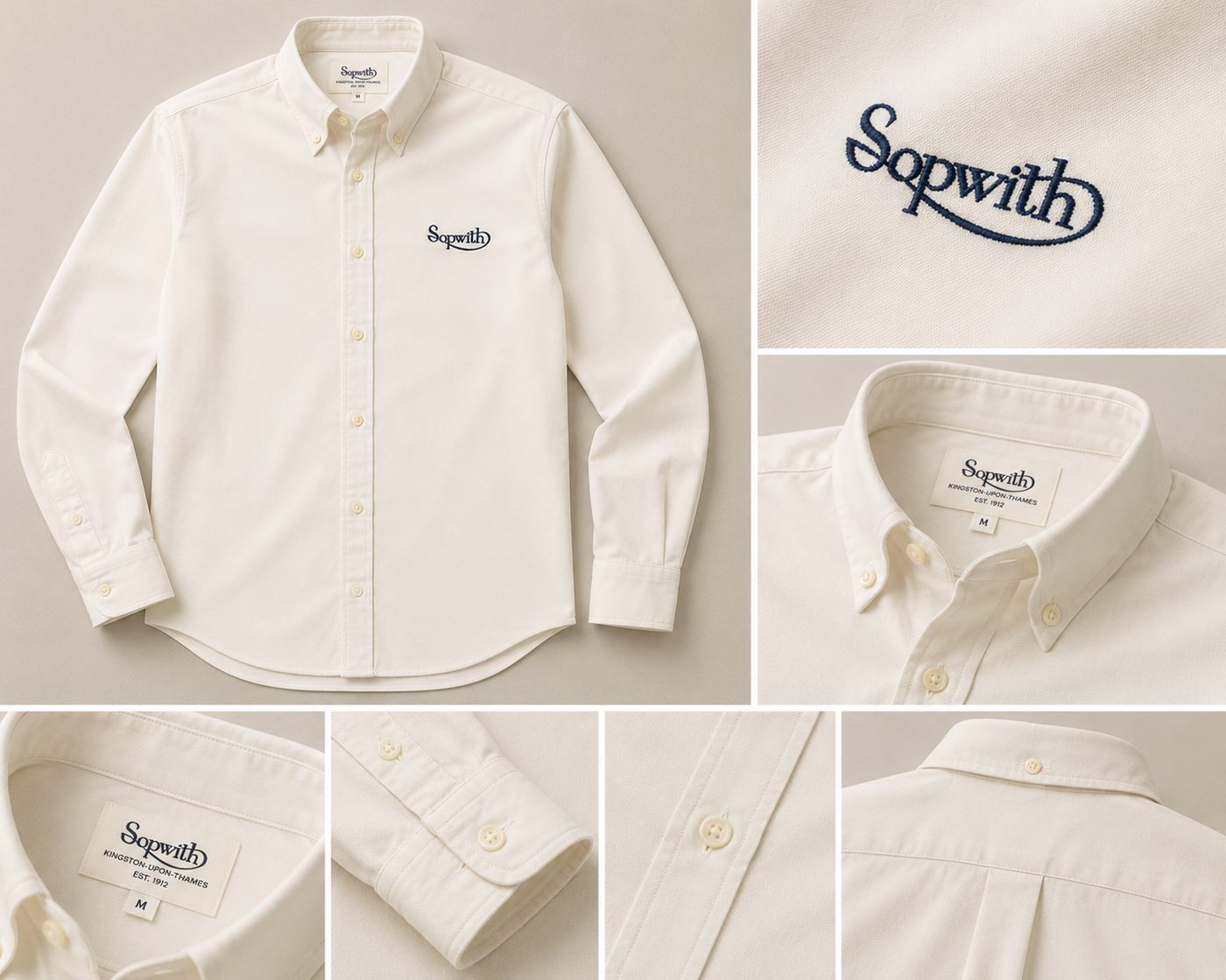 Sopwith cream oxford button-down shirt
