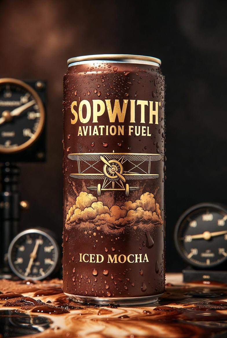Sopwith Aviation Fuel iced mocha can, chilled